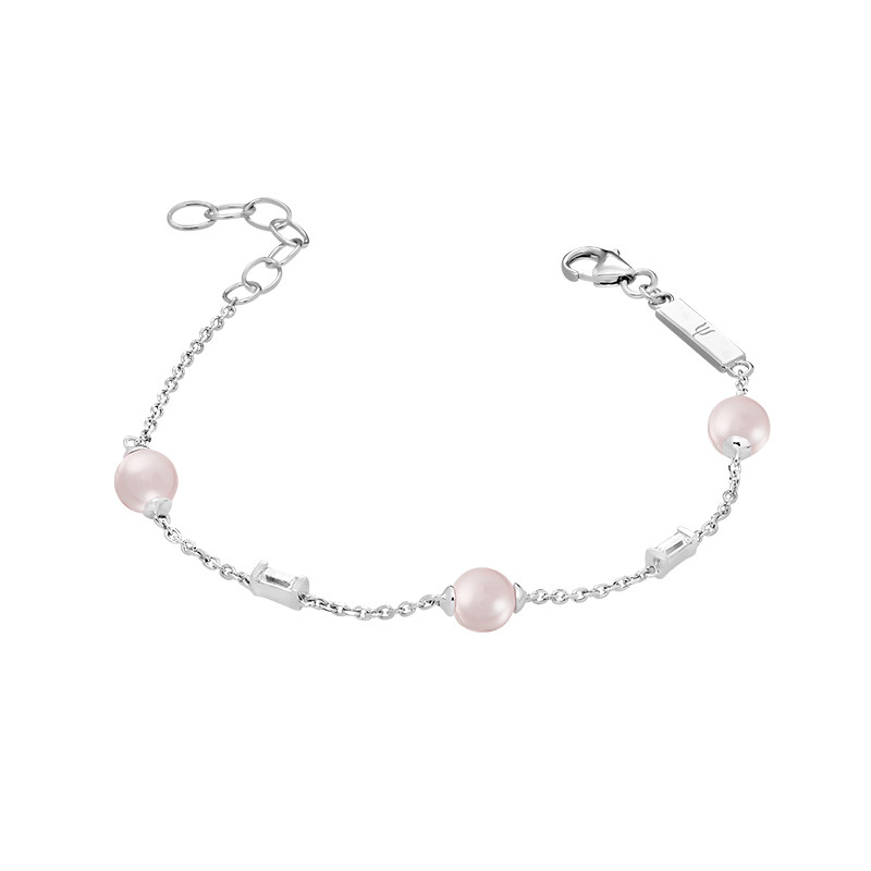 Bracelet Perles Argent Mini Oeil de Tigre Rose - Bijou Femme – Davis