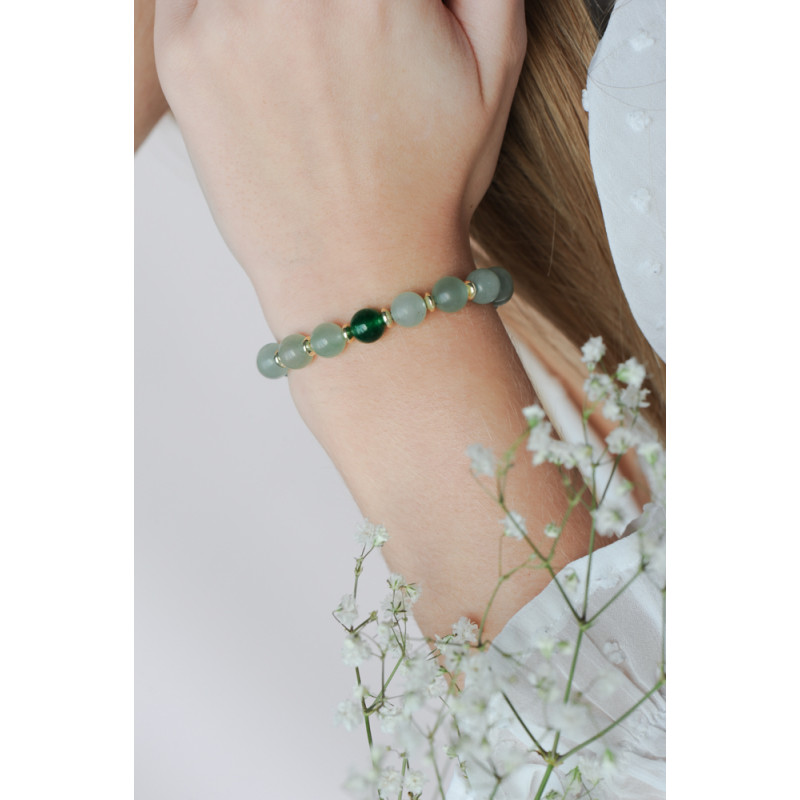 Bracelet pierres semi-précieuses en Jade et Aventurine | Elsa Lee