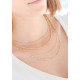 4 golden chain necklace with small golden beads by ELSA LEE Paris - Golden necklace 4 row of golden chains