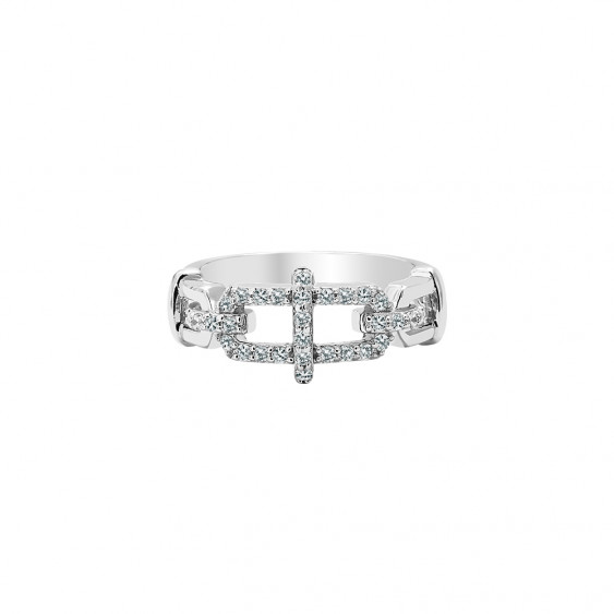 Bague Maillon argent style Chaine contemporain Elsa Lee Paris