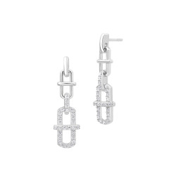 Chain link silver earrings volume big links earrings silver by Elsa lee Paris 