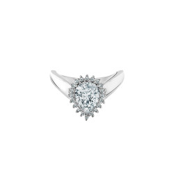 silver halo ring with white cubic zirconia elsa lee paris