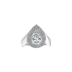 Bague argent 925 entourage 2 rangs en oxydes de zirconium blancs Elsa Lee Paris