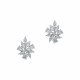 Boucles d'oreilles puces fleur pierres blanches boucles argent. Elsa Lee Paris