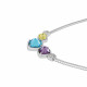 Silver omega chain necklace with blue, purple, and green cubic zirconia stones and white stones Elsa Lee Paris