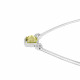 Collier maille omega argent 925 oxyde de zirconium jaune vert en cabochon et pierres blanches Elsa Lee Paris