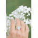 silver 925 ring with double halo of white cubic zirconia elsa lee paris