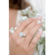 silver 925 ring with double halo of white cubic zirconia elsa lee paris