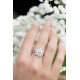  Bague fleur blanche en pierres bague design en argent 925 Elsa Lee Paris