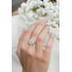  Bague fleur blanche en pierres bague design en argent 925 Elsa Lee Paris