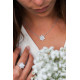 925 silver necklace with white zirconia flower motif Elsa Lee Paris