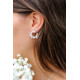 925 silver hoop earrings Tradition Halo earrings with white zirconia stones by Elsa Lee Paris