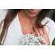 Collier pendentif traditionnel forme halo argent pendentif cercle de pierres scintillant Elsa Lee Paris