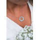 Collier traditionnel pendentif cercle de pierres brillant collier pendentif argent Elsa Lee Paris