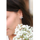 Boucles d'oreilles puces croix argent boucles croix en pierres blanches Elsa Lee Paris