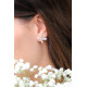 Boucles d'oreilles puces croix argent boucles croix en pierres blanches Elsa Lee Paris