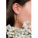 Long cubic zirconia stream earrings silver dangling earrings by Elsa Lee Paris