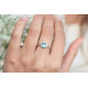 Bague Solitaire Escapade argent, oxyde de zirconium bleu, taille coussin Elsa Lee Paris