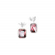  925 sterling silver dangle earrings with ruby-colored stones Elsa Lee Paris