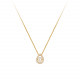 Gold-plated pendant necklace with dancing stone and diamond pavé in silver Elsa Lee Paris