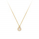 Gold-plated pendant necklace with moving stone and diamond pavé Elsa Lee Paris