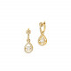 Gold-plated sleeper earrings with dancing stones in silver | Elsa Lee Paris